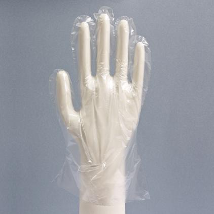Handschuhe aus polyethylen-kunststoff
