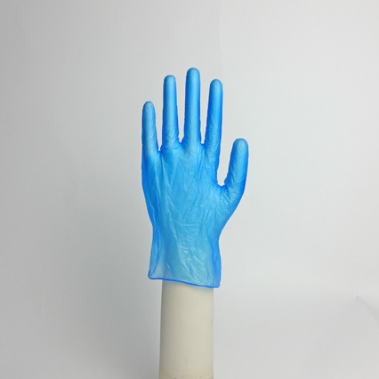 blaue vinyl handschuhe